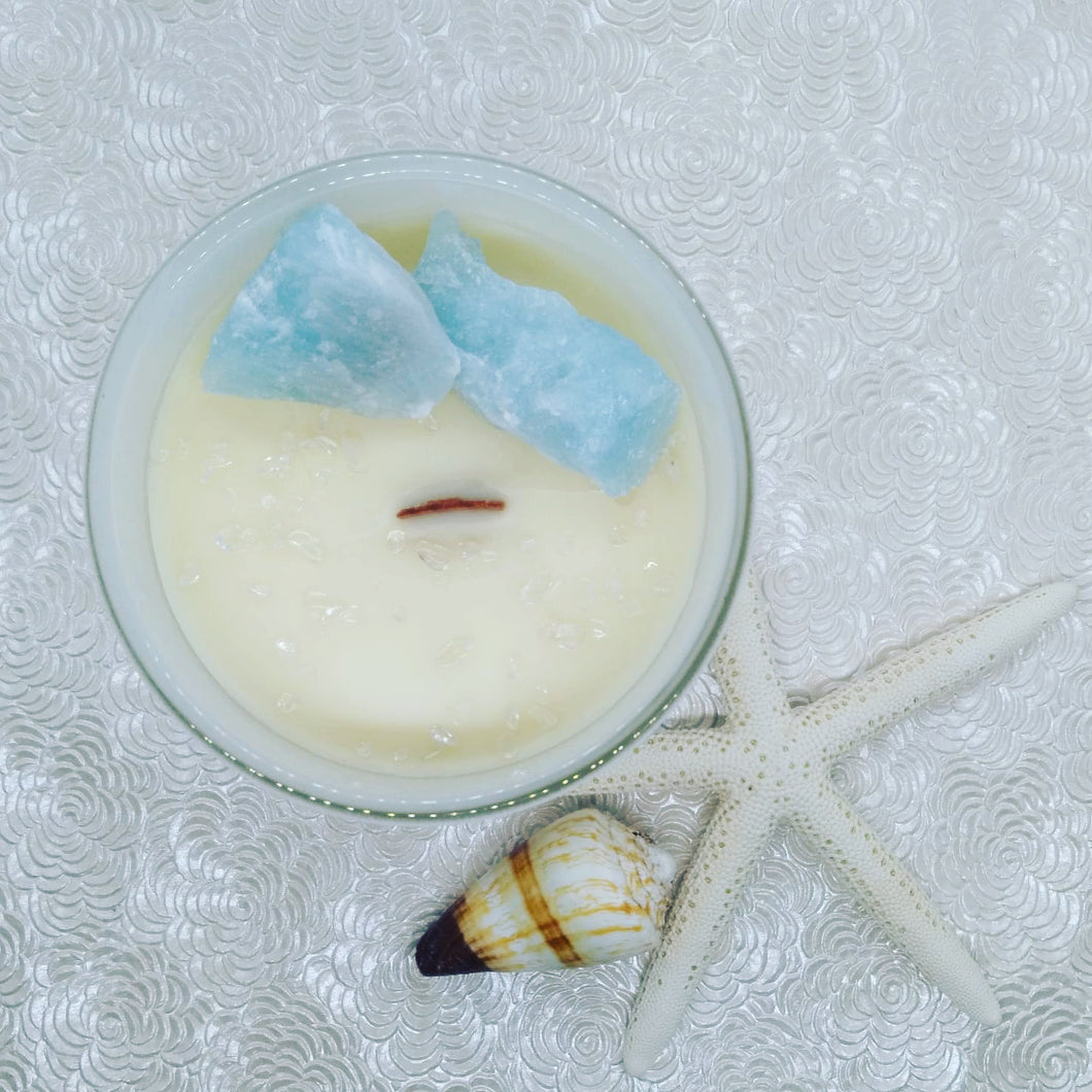 Aquamarine Crystal Candle