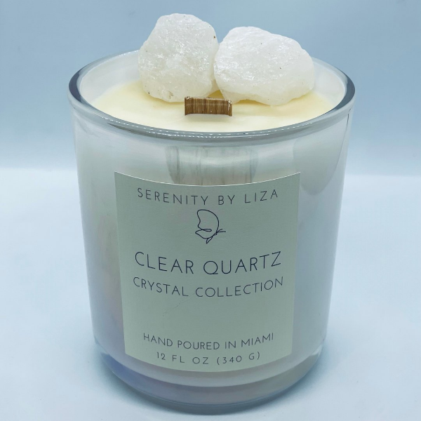 Clear Quartz Crystal Candle